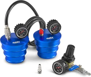 Orion Motor Tech Charge Air Cooler CAC Boost Leak Tester with 4" 3.5" 3" Billet End Caps, Aluminum CAC Pressure Tester with 150 psi Regulator Extension Line US & EU Air Fittings for Class 7 & 8 Trucks
