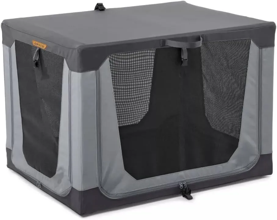 Orvis Tough Trail Folding Crate for Dogs, Granite - Medium