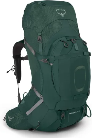 Osprey Aether Plus 60L Men's Backpacking Backpack, Axo Green, L/XL