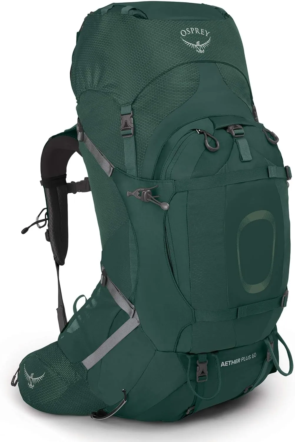 Osprey Aether Plus 60L Men's Backpacking Backpack, Axo Green, L/XL