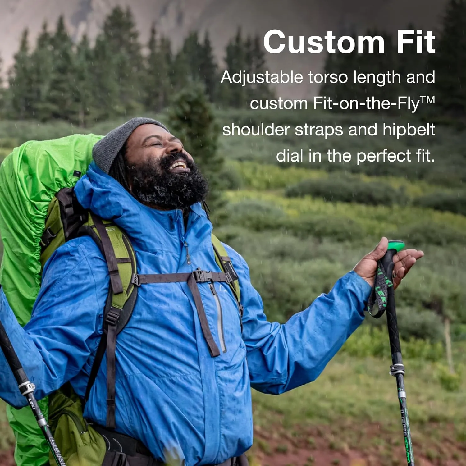Osprey Aether Plus 60L Men's Backpacking Backpack, Axo Green, L/XL