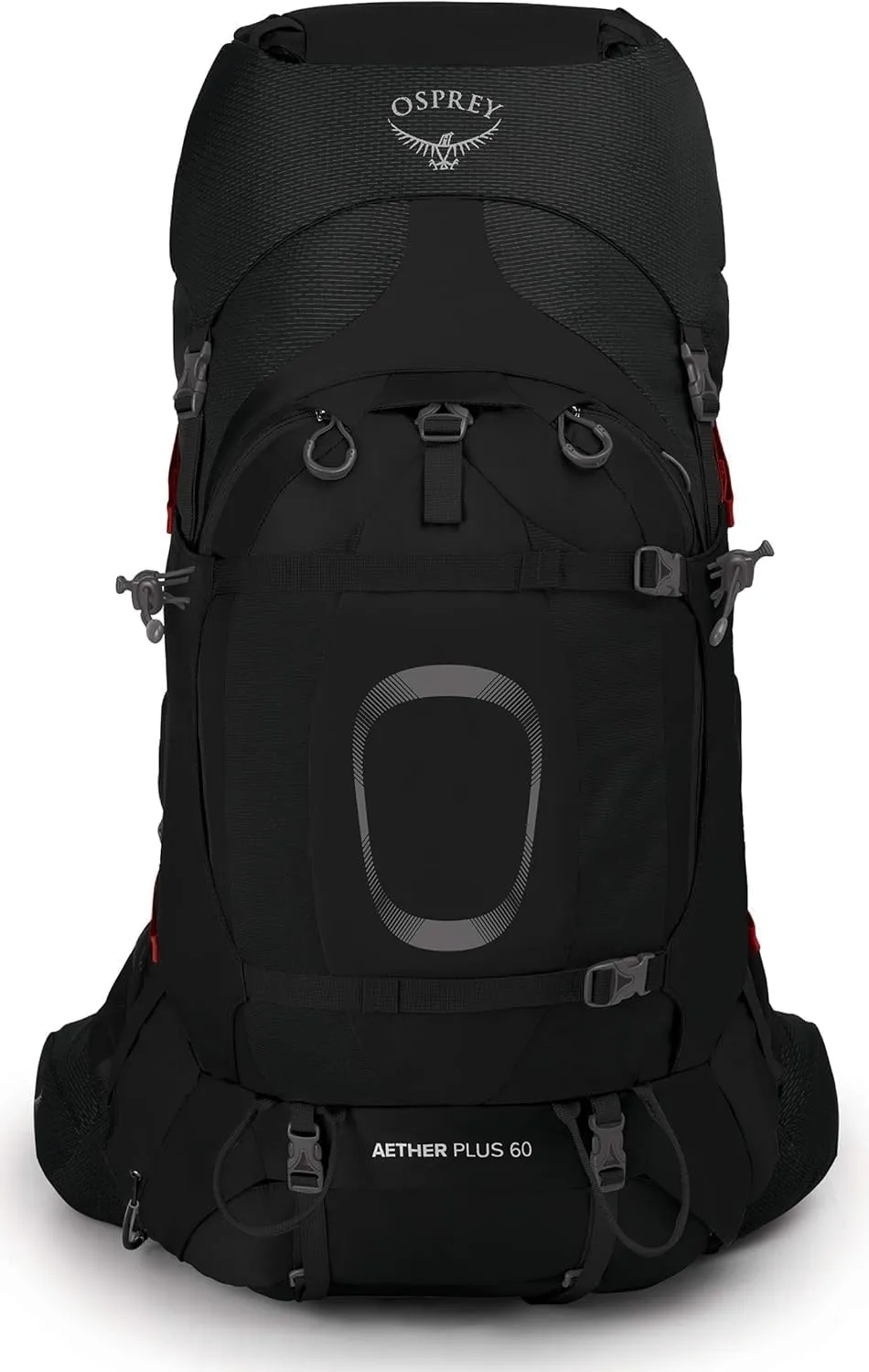 Osprey Aether Plus 60L Men's Backpacking Backpack, Black, S/M