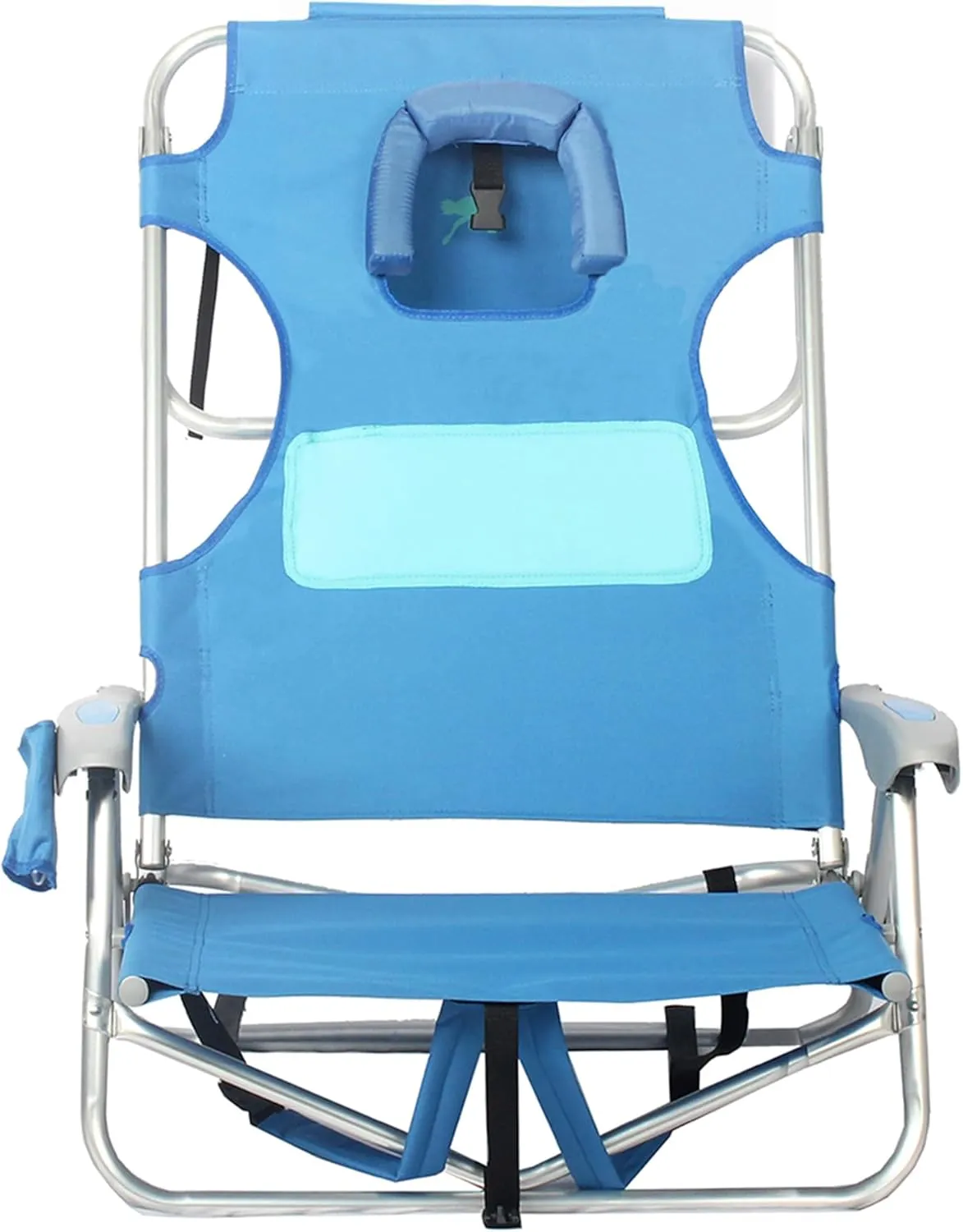 Ostrich Lightweight Ladies Comfort On-Your-Back Outdoor Backpack Beach Chair with 5 Adjustable Positions, Carry Straps & Cup Holder, Blue (2 Pack)