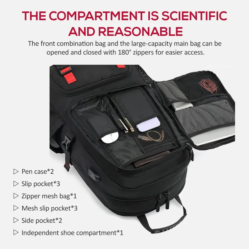 Outdoor Backpack with USB Interface Shoe Compartment Large Capacity Travel Bag Hiking Camping Trekking Gear for Mountaineering and Travel,camping backpack