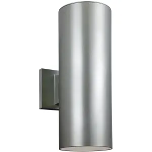 Outdoor Cylinders Painted Brushed Nickel LED Outdoor Wall Lantern