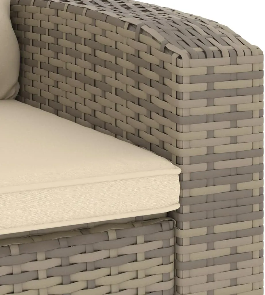 Outdoor Furniture Outdoor Chairs Front Porch Decor Patio Reclining Chair with Cushions Light Brown Poly Rattan