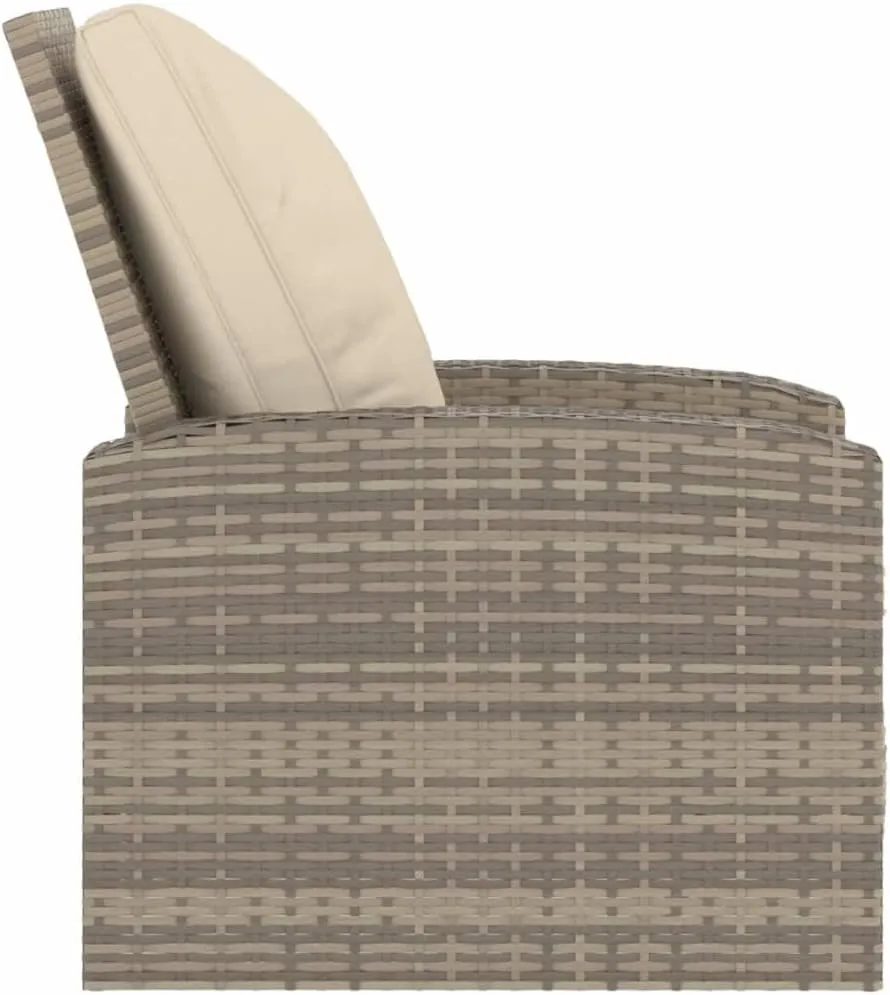 Outdoor Furniture Outdoor Chairs Front Porch Decor Patio Reclining Chair with Cushions Light Brown Poly Rattan