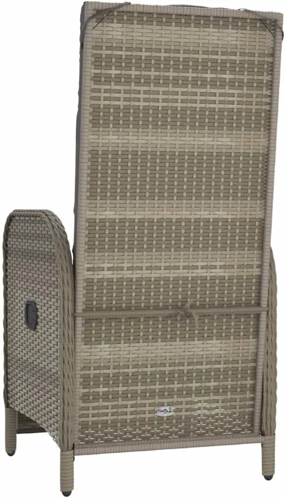 Outdoor Furniture Outdoor Chairs Front Porch Decor Patio Reclining Chairs with Cushions 2 pcs Poly Rattan Gray