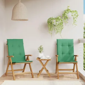 Outdoor Furniture Outdoor Chairs Front Porch Decor Reclining Patio Chairs with Cushions 2 pcs Solid Wood Teak