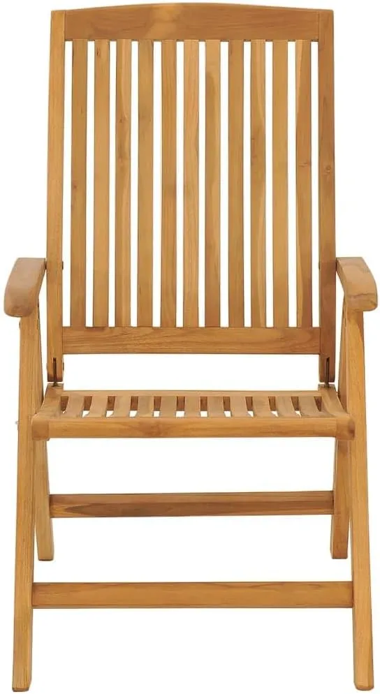 Outdoor Furniture Outdoor Chairs Front Porch Decor Reclining Patio Chairs with Cushions 2 pcs Solid Wood Teak
