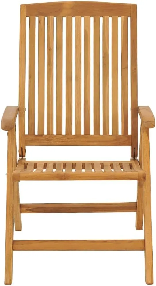 Outdoor Furniture Outdoor Chairs Front Porch Decor Reclining Patio Chairs with Cushions 4 pcs Solid Wood Teak