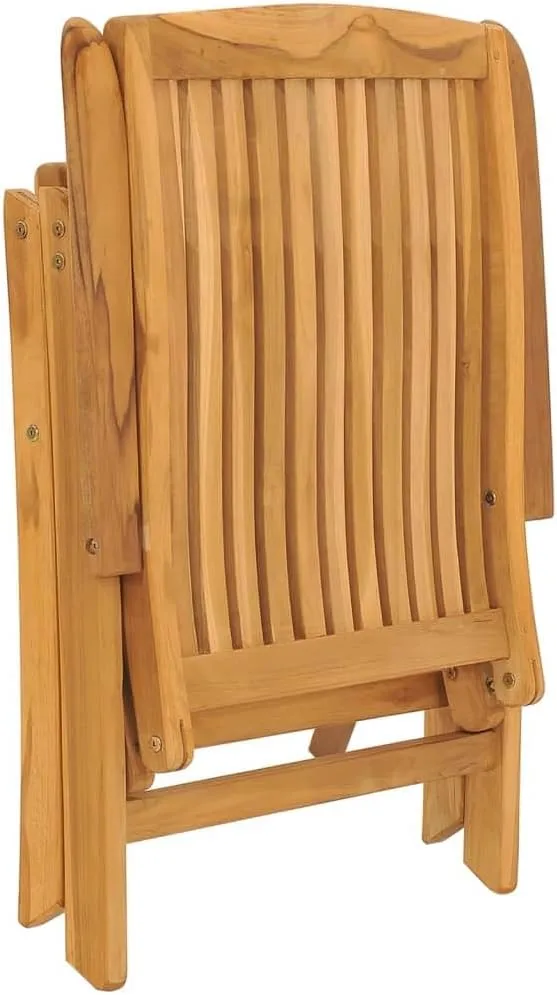 Outdoor Furniture Outdoor Chairs Front Porch Decor Reclining Patio Chairs with Cushions 4 pcs Solid Wood Teak