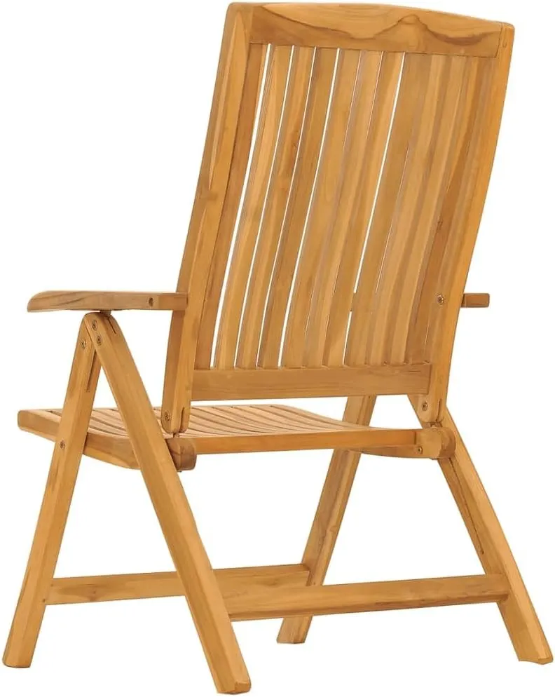 Outdoor Furniture Outdoor Chairs Front Porch Decor Reclining Patio Chairs with Cushions 4 pcs Solid Wood Teak