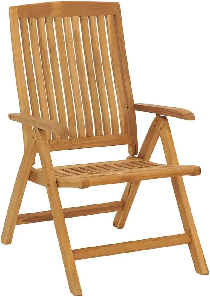 Outdoor Furniture Outdoor Chairs Front Porch Decor Reclining Patio Chairs with Cushions 4 pcs Solid Wood Teak