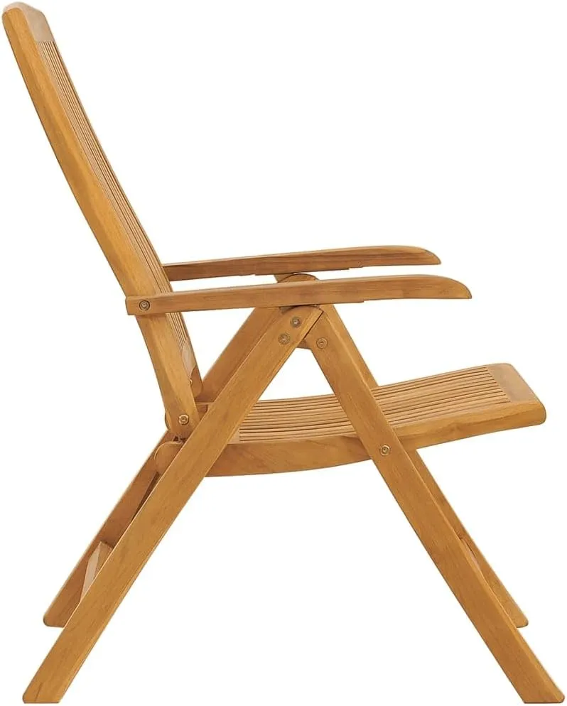 Outdoor Furniture Outdoor Chairs Front Porch Decor Reclining Patio Chairs with Cushions 4 pcs Solid Wood Teak