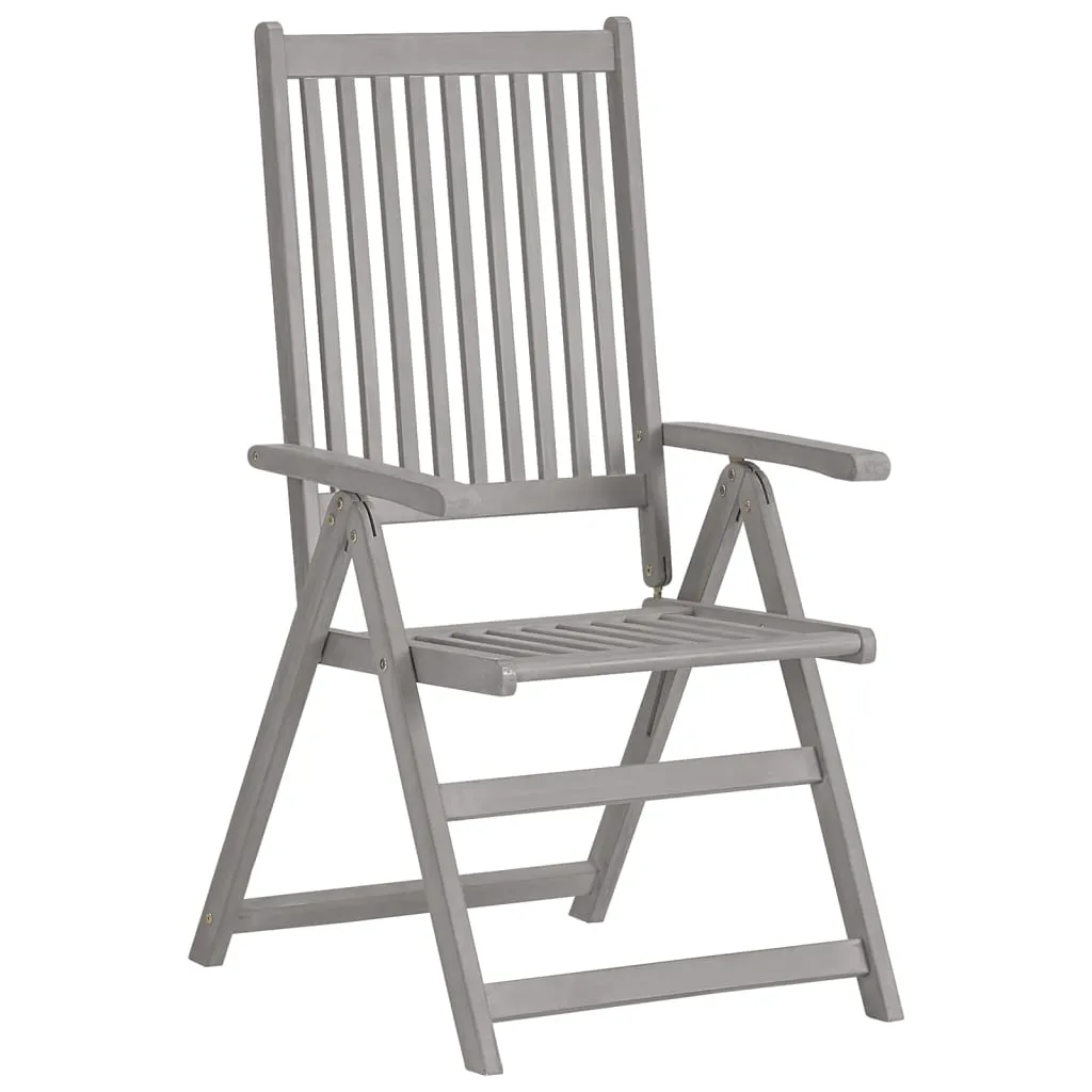 Outdoor Recliner Chairs Patio Reclining Chair Gray Solid Wood Acacia