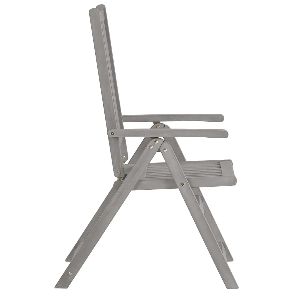 Outdoor Recliner Chairs Patio Reclining Chair Gray Solid Wood Acacia