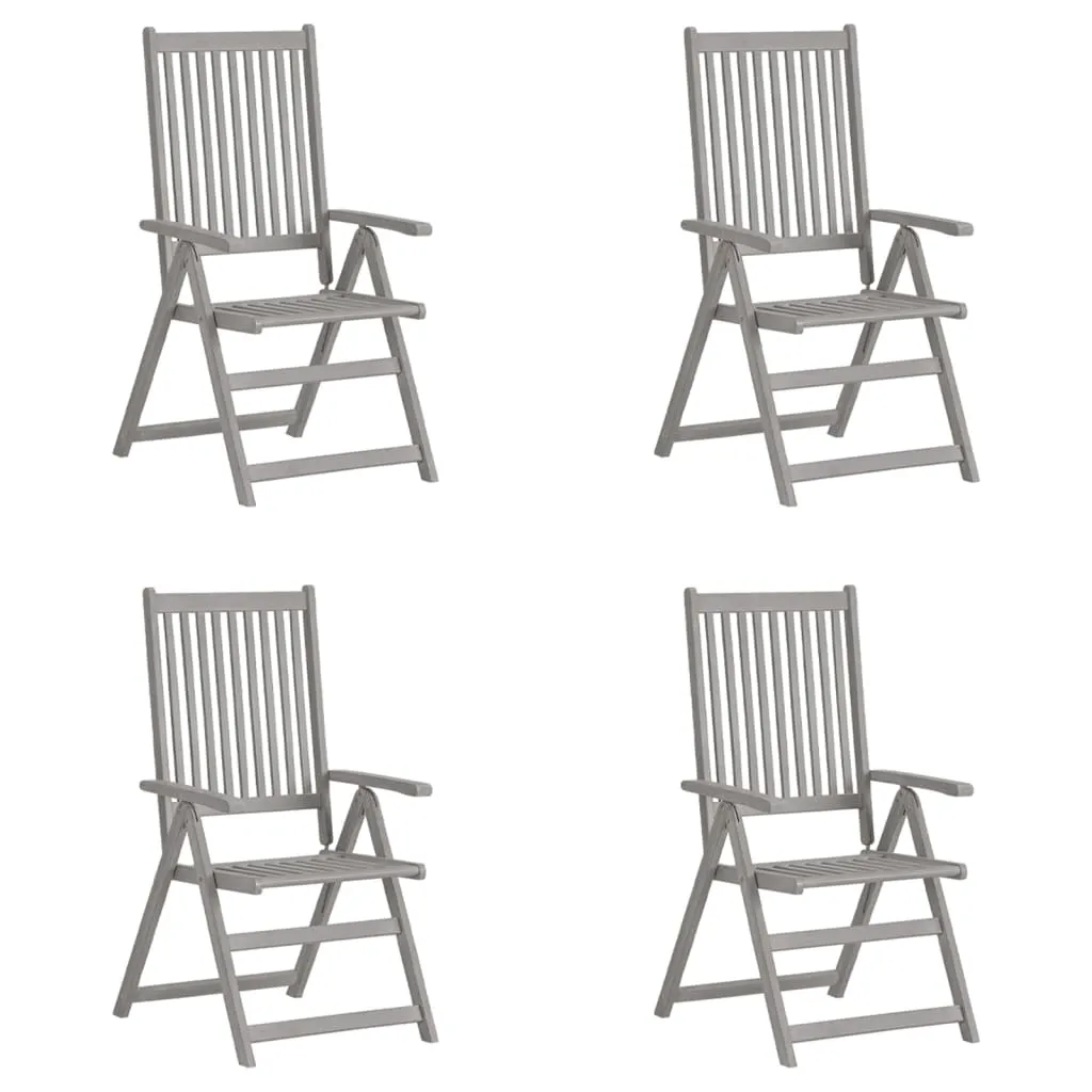 Outdoor Recliner Chairs Patio Reclining Chair Gray Solid Wood Acacia
