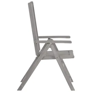 Outdoor Recliner Chairs Patio Reclining Chair Gray Solid Wood Acacia