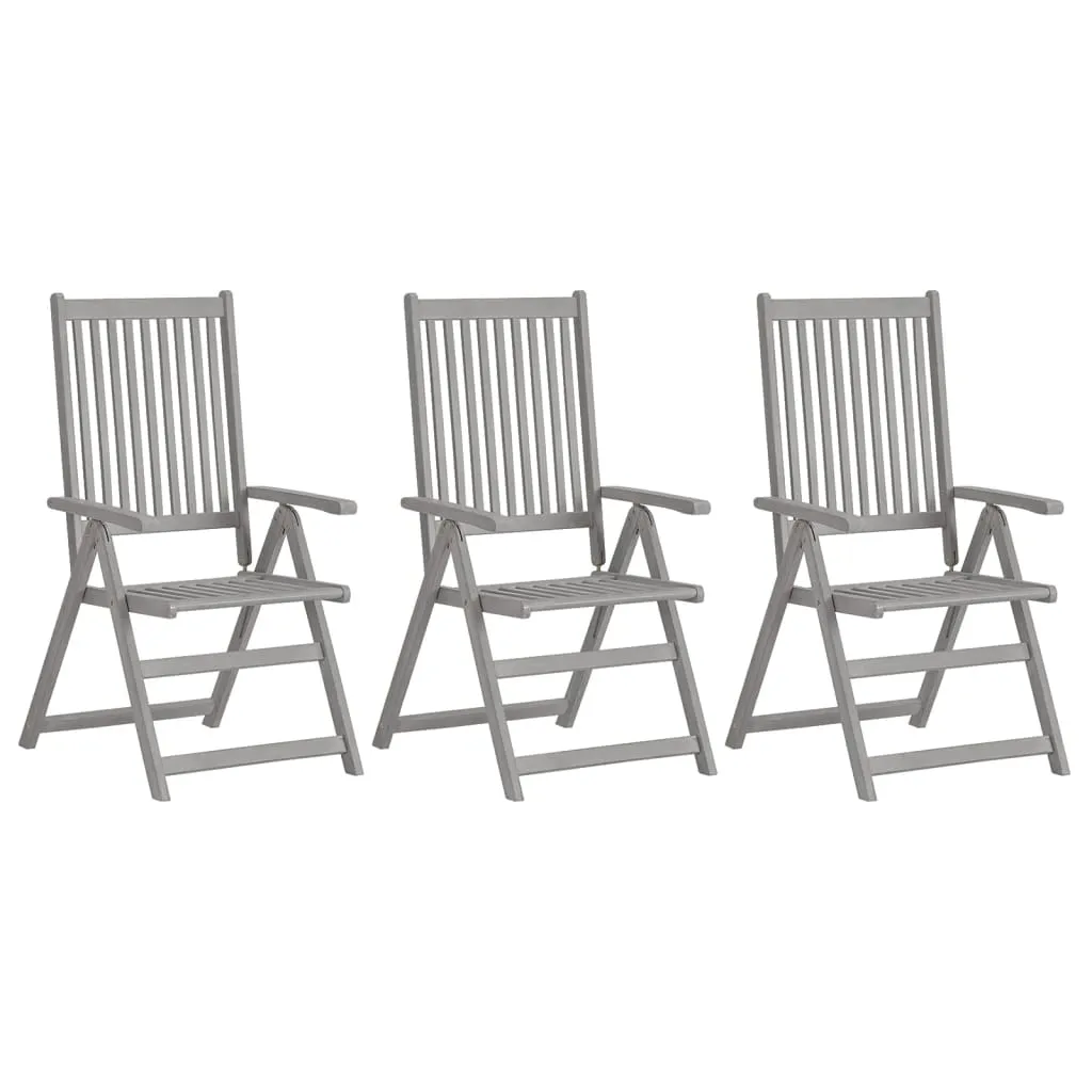 Outdoor Recliner Chairs Patio Reclining Chair Gray Solid Wood Acacia