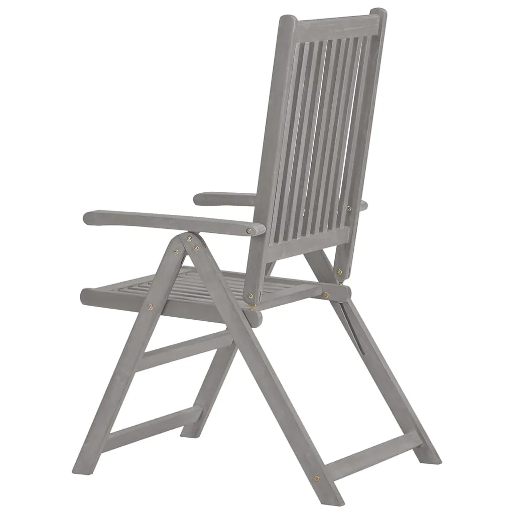 Outdoor Recliner Chairs Patio Reclining Chair Gray Solid Wood Acacia
