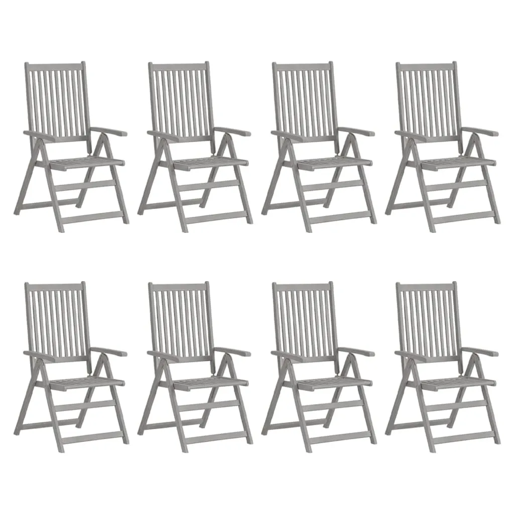 Outdoor Recliner Chairs Patio Reclining Chair Gray Solid Wood Acacia