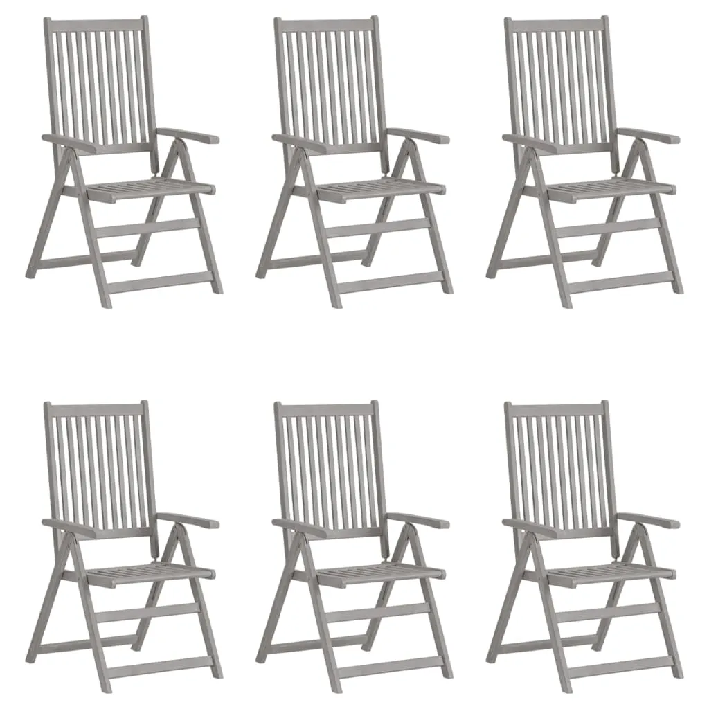 Outdoor Recliner Chairs Patio Reclining Chair Gray Solid Wood Acacia