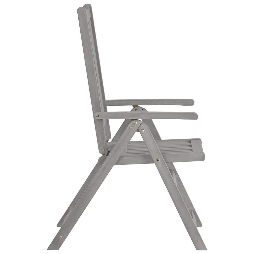 Outdoor Recliner Chairs Patio Reclining Chair Gray Solid Wood Acacia