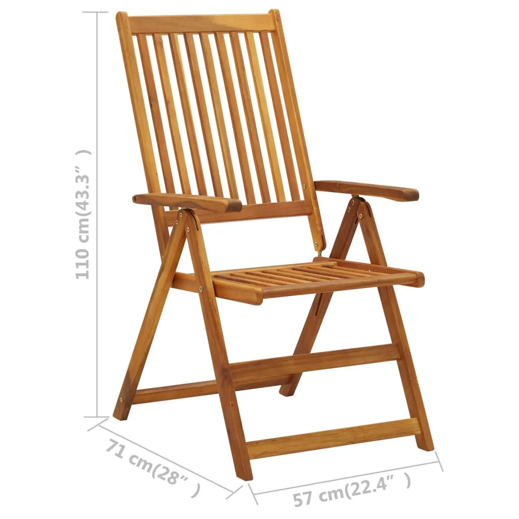 Outdoor Recliner Chairs Patio Reclining Lounge Chair Solid Wood Acacia