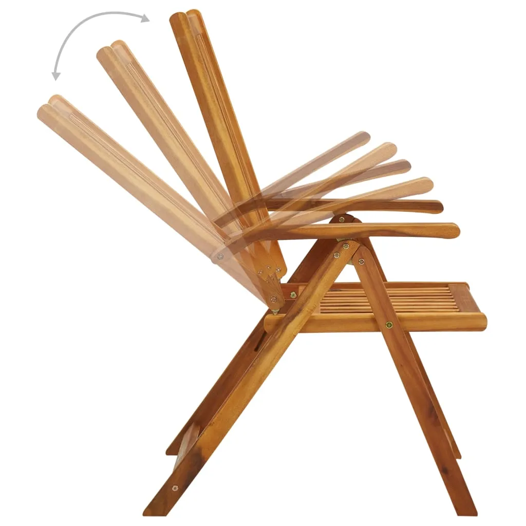 Outdoor Recliner Chairs Patio Reclining Lounge Chair Solid Wood Acacia