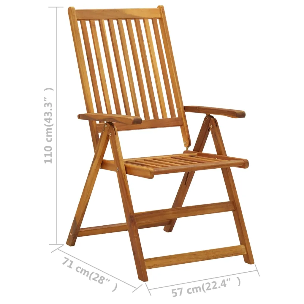 Outdoor Recliner Chairs Patio Reclining Lounge Chair Solid Wood Acacia