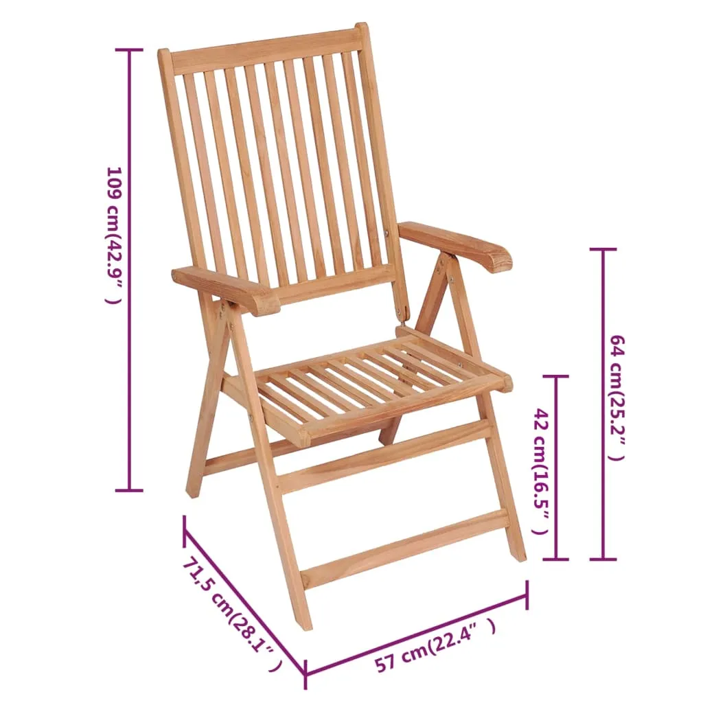 Outdoor Recliner Chairs Patio Reclining Lounge Chair Solid Wood Teak