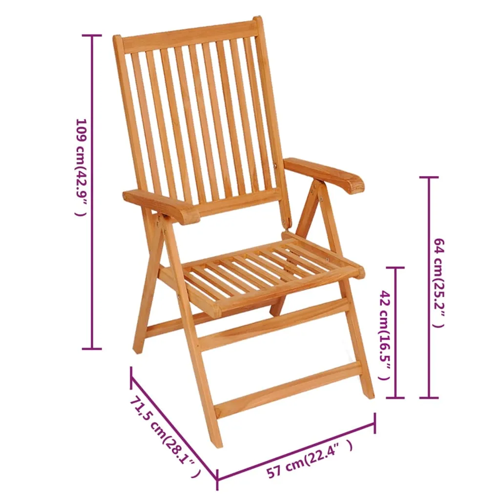 Outdoor Recliner Chairs Patio Reclining Lounge Chair Solid Wood Teak