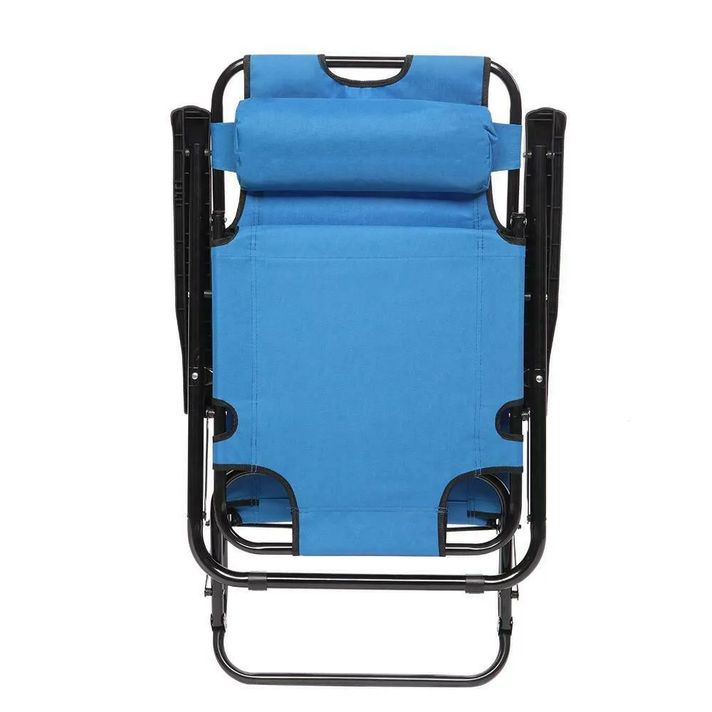 Outdoor Reclining Chair Lounge Bed Chair Pool Patio Camping Cot Portable Relax