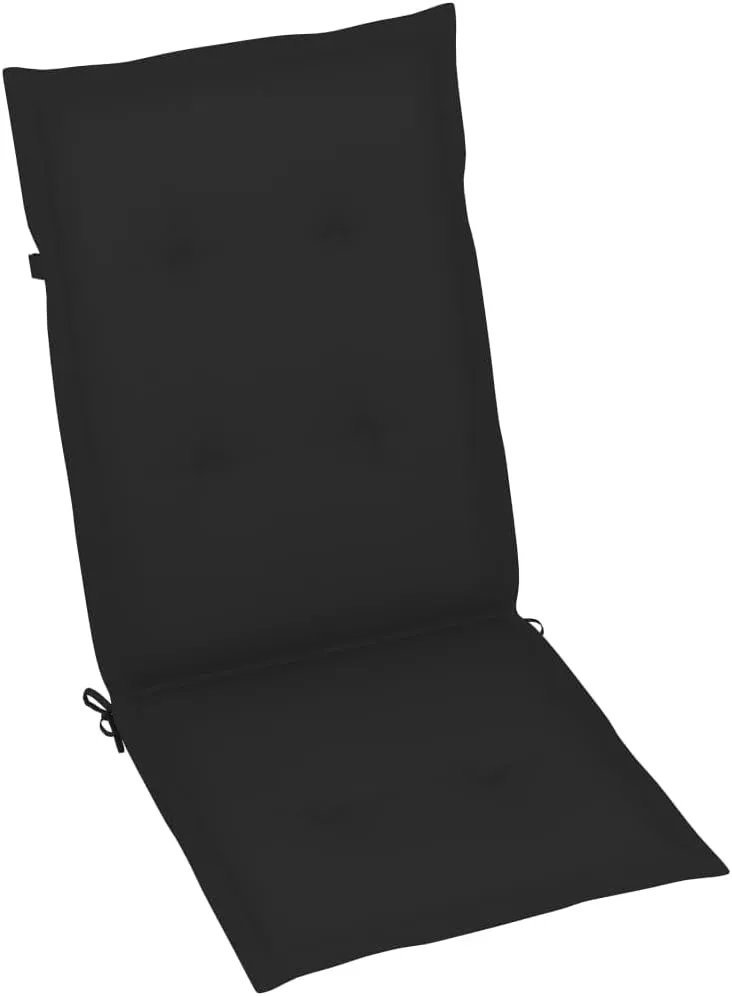 Outdoor Reclining Chairs Set of 2 with Cushions Solid Acacia Wood Adjustable Patio Lounge Chairs Black Cushions Foldable Outdoor Furniture for Patio, Garden, Balcony