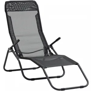 Outsunny Foldable Patio Lounge Chair Black