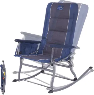 Oversized Folding Rocking Chair | Padded Outdoor Rocker with High Back, Portable & Heavy-Duty | for Patio, Garden, Lawn, Porch, Backyard, Pool | 450 lbs Capacity