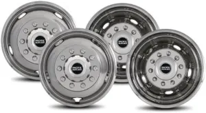 Pacific Dualies 43-1950 Polished 19.5 Inch 10 Lug Stainless Steel Wheel Simulator Kit for 2005-2021 Ford F450/F550 Truck (Does not fil RV/Motorhome), GRAY