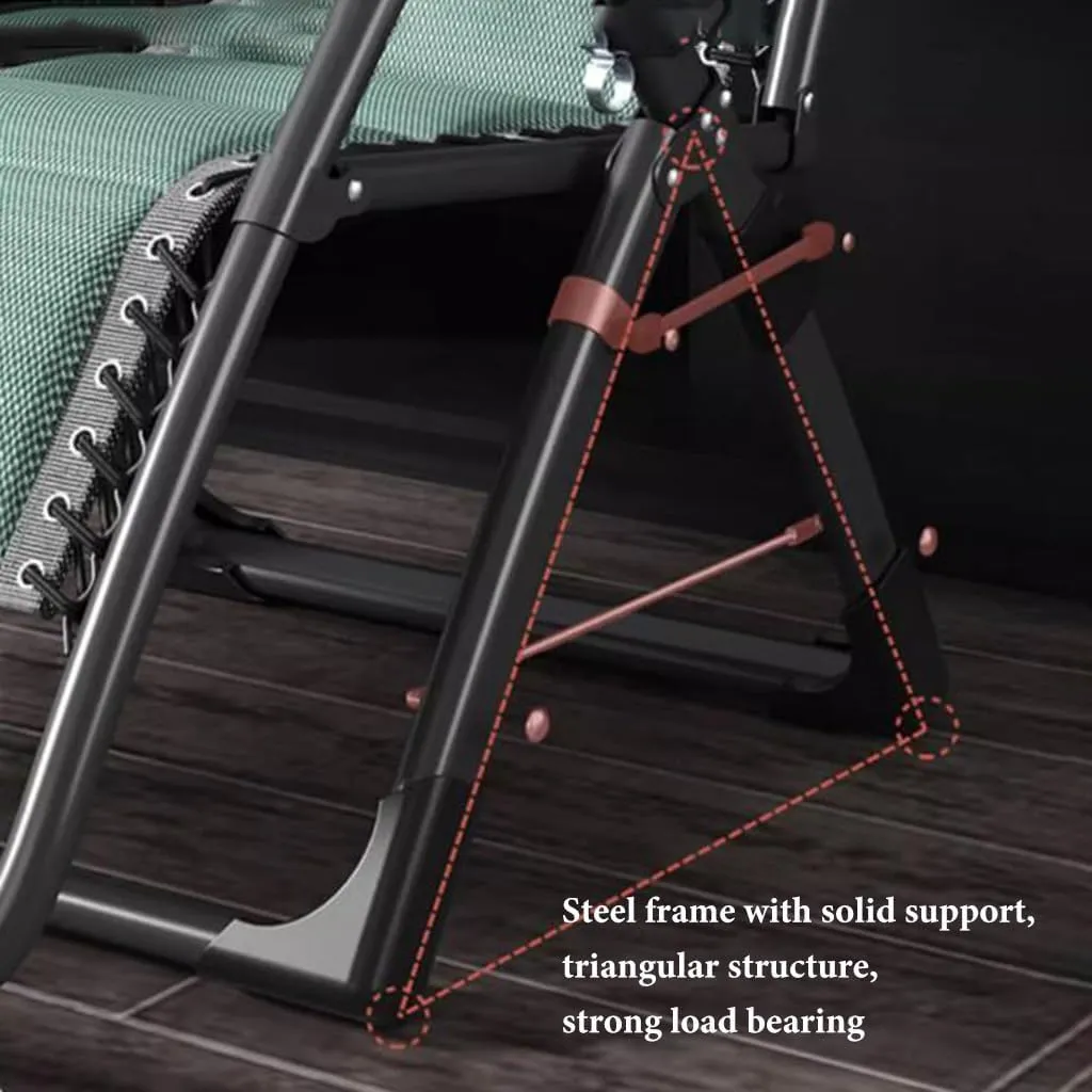 Padded Chair Patio Recliner Chair Folding Camping Chairs with Cup Holder, Lounge Chairs with 168° Angle Adjustment, Beach Chair Deck Chairs Outdoor (/Blue a