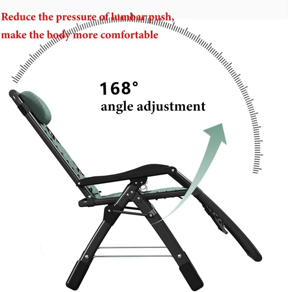 Padded Chair Patio Recliner Chair Folding Camping Chairs with Cup Holder, Lounge Chairs with 168° Angle Adjustment, Beach Chair Deck Chairs Outdoor (/Blue a