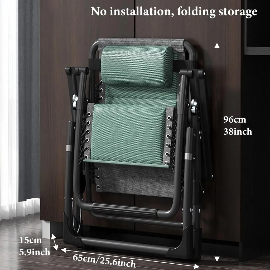 Padded Chair Patio Recliner Chair Folding Camping Chairs with Cup Holder, Lounge Chairs with 168° Angle Adjustment, Beach Chair Deck Chairs Outdoor (/Blue a