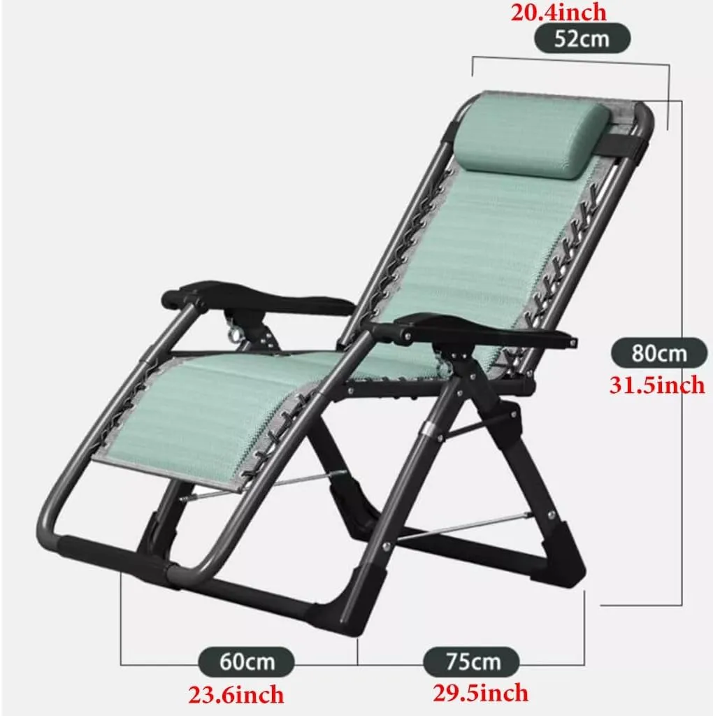 Padded Chair Patio Recliner Chair Folding Camping Chairs with Cup Holder, Lounge Chairs with 168° Angle Adjustment, Beach Chair Deck Chairs Outdoor (/Blue a