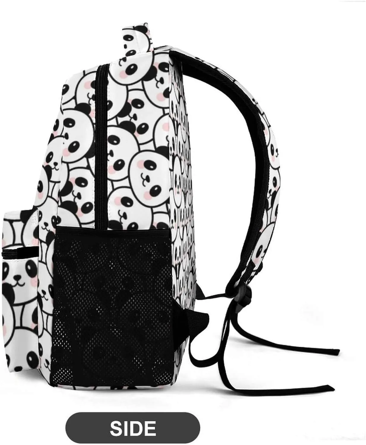 Panda School Backpack for Kids Girls Boys, 16 Inch Cute Pandas Themed Bookbag, Personalized School Backpack for Students Children, Lightweight, Large Capacity