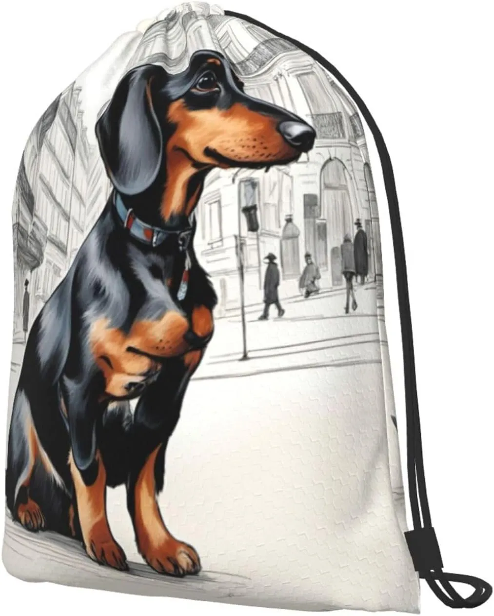 Parisian Dachshund Drawstring Backpack String Cinch Bag Polyester Sackpack For Fitness Training Workout