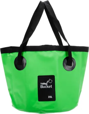 PATIKIL 5.3 Gallon 20L Collapsible Bucket, Travel Portable Water Storage Container Folding Foot Wash Basin for Outdoor Travel Camping Fishing, Green
