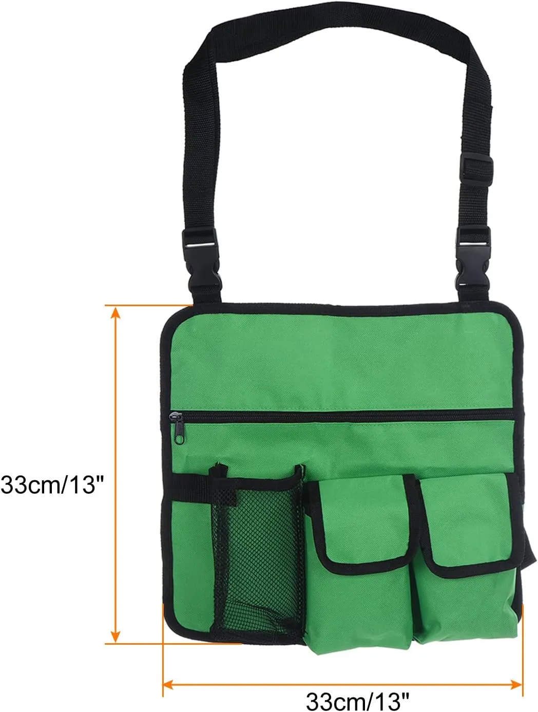 PATIKIL Chair Armrest Organizer, Waterproof Beach Chair Hanging Storage Pouch Snack Magazine Arm Rest Bag with 4 Pockets for Outdoor Camping, Green