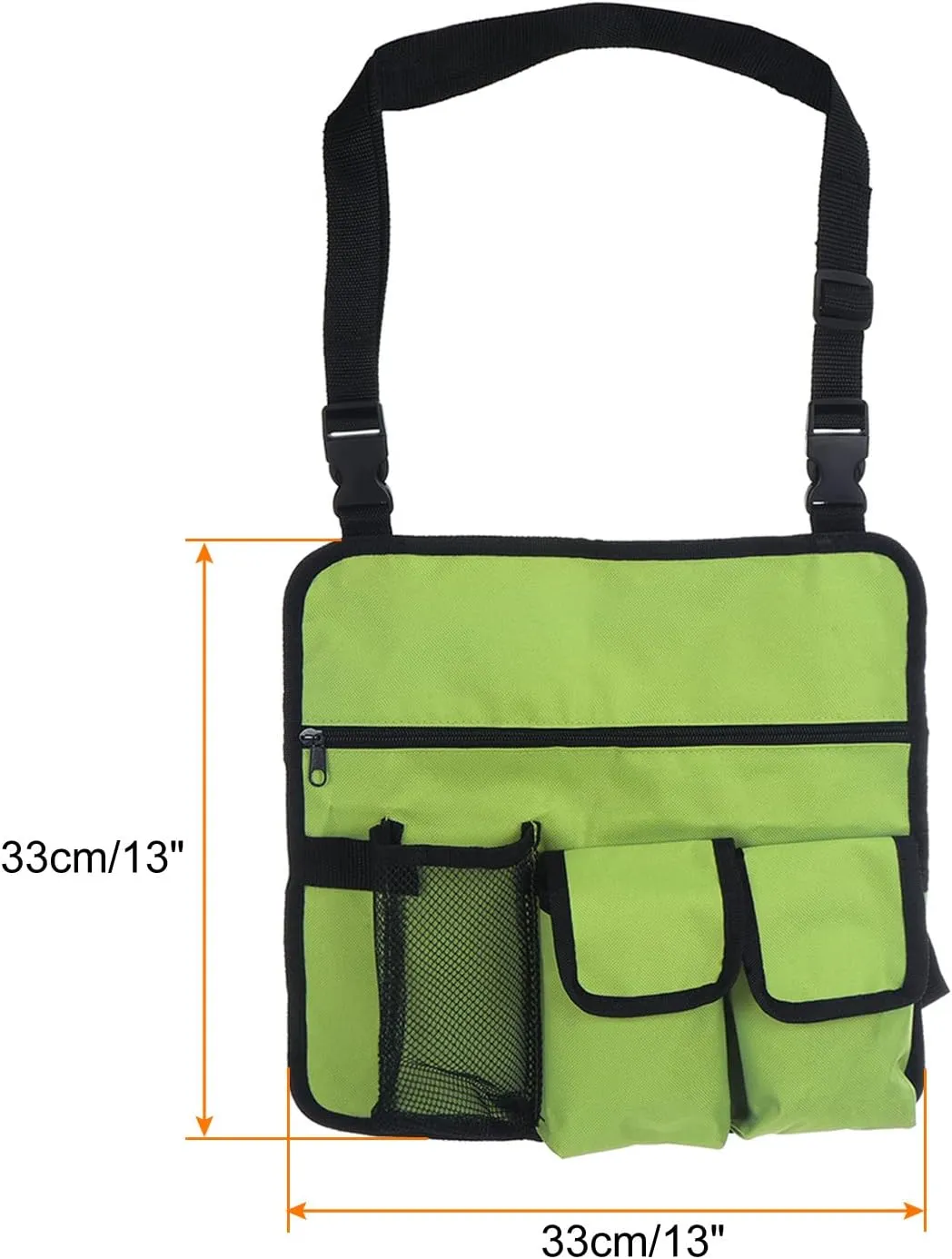 PATIKIL Chair Armrest Organizer, Waterproof Beach Chair Hanging Storage Pouch Snack Magazine Arm Rest Bag with 4 Pockets for Outdoor Camping, Light Green