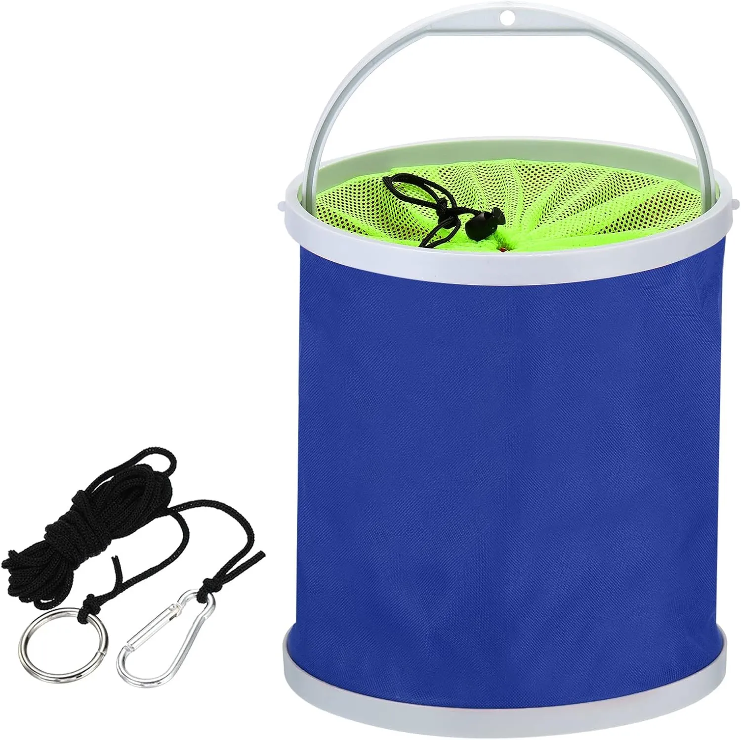PATIKIL Collapsible Fishing Bucket, Folding Bucket Foldable Water Container with Lanyard for Outdoor Travelling