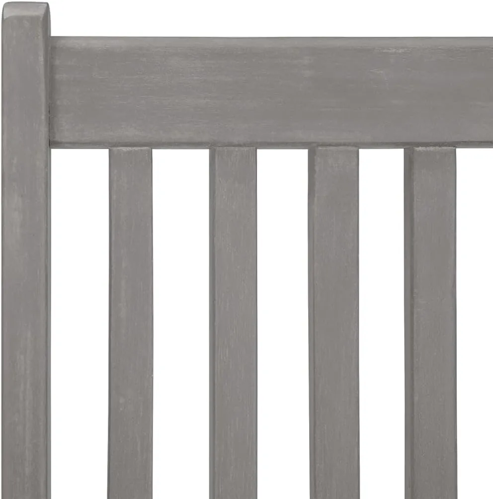 Patio Reclining Chairs 2 pcs Gray Solid Acacia Wood Folding Lounge Chairs for Outdoor Patio, Garden, Backyard, Adjustable Recliner with 5 Positions for Comfort