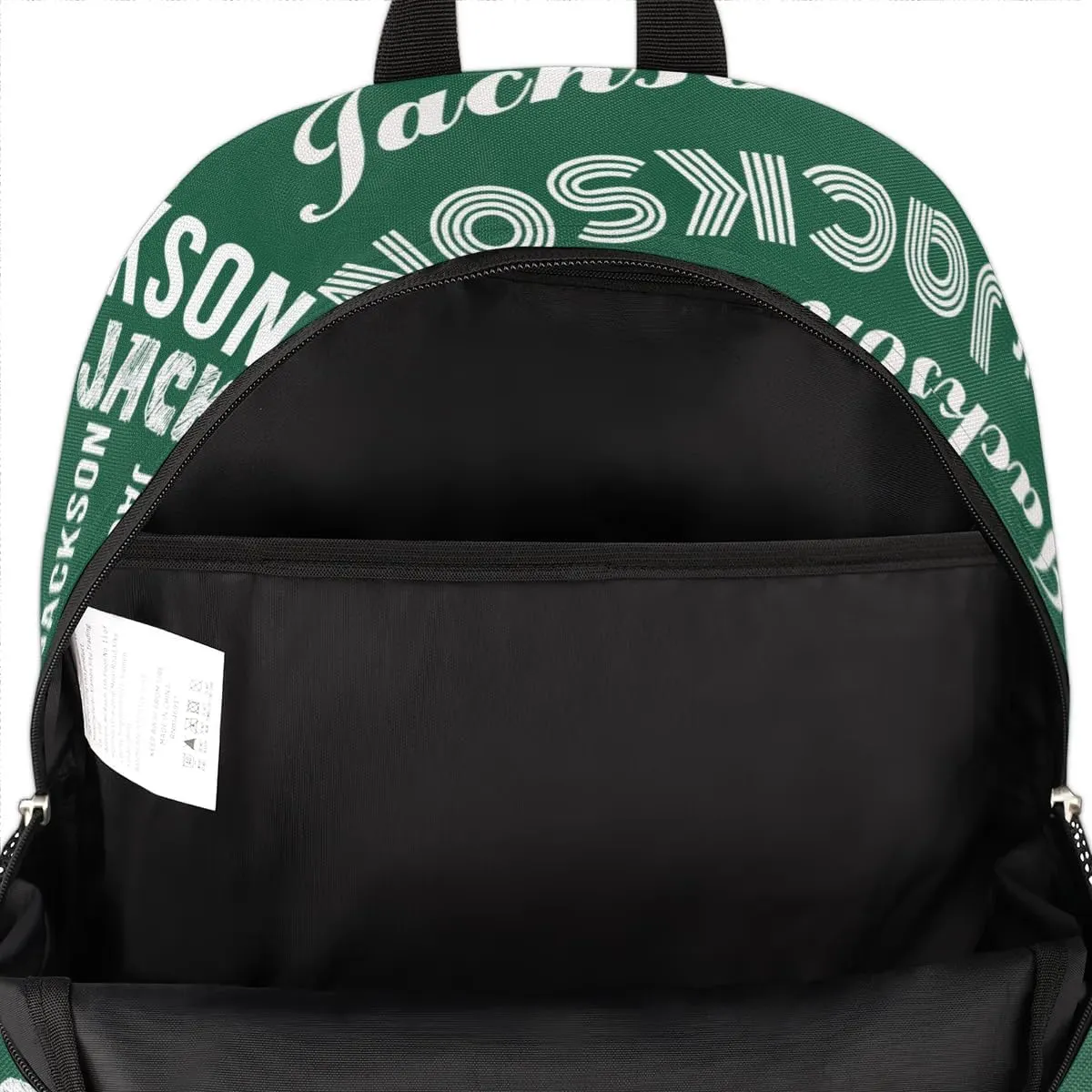Personalized Daypack with Name Text, Lightweight Custom Backpack Carry On Bag for Travel, Business Trip, Picnic, Blackish Green